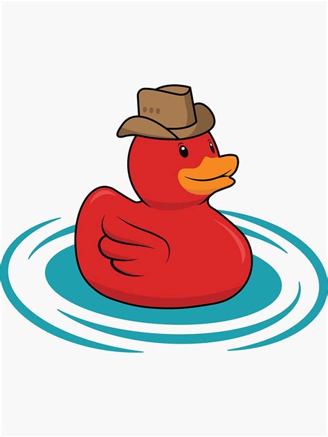 "Rubber duck with a cowboy hat" Sticker by Idyllio | Redbubble