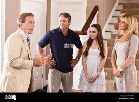 (L-R) NICK SABAN as himself, TIM McGRAW as Sean Tuohy, LILY COLLINS as ...