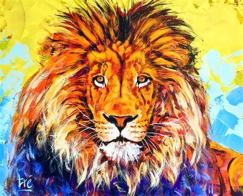 Lion Painting | Acrylic on canvas | Lion painting, Lion canvas, Lion painting acrylic