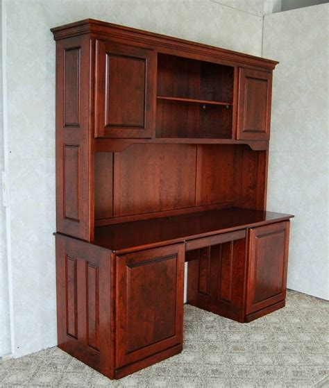 Cherry Wood Office Desk With Hutch / Dark Cherry Office L Desk and ...