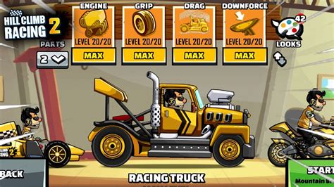 Hill Climb Racing 2 - New Vehicle RACING TRUCK Fully Upgraded - YouTube