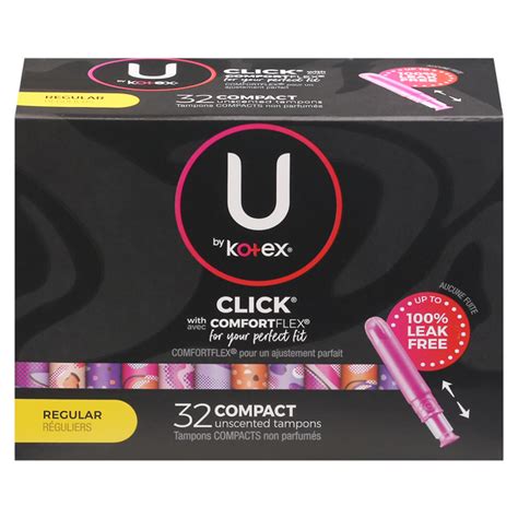 Save on U by Kotex Click Compact Tampons Regular Plastic Applicator ...