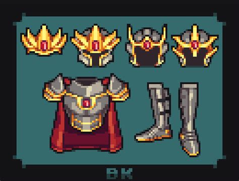 Hallowed armor from Terraria! (@blaskoboi) : r/PixelArt