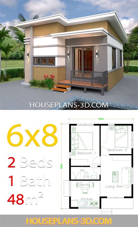 20+ Small 2 Bedroom House Plans - MAGZHOUSE