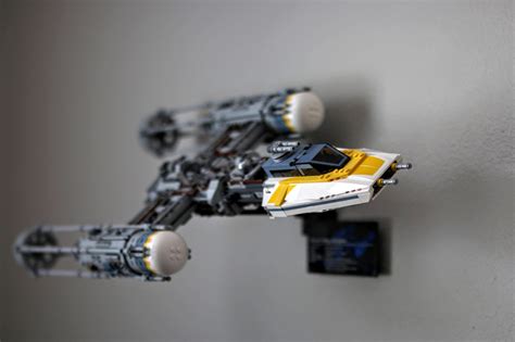 Ultimate Display Solutions wall mount display for Lego UCS 75275 A-wing, 75144 Snowspeeder, and ...