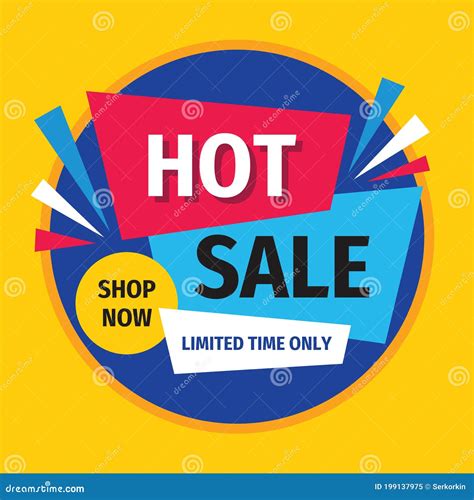 Hot Sale Promotion Banner Design. Discount Poster. Limited Time only. Shop Now. Vector ...
