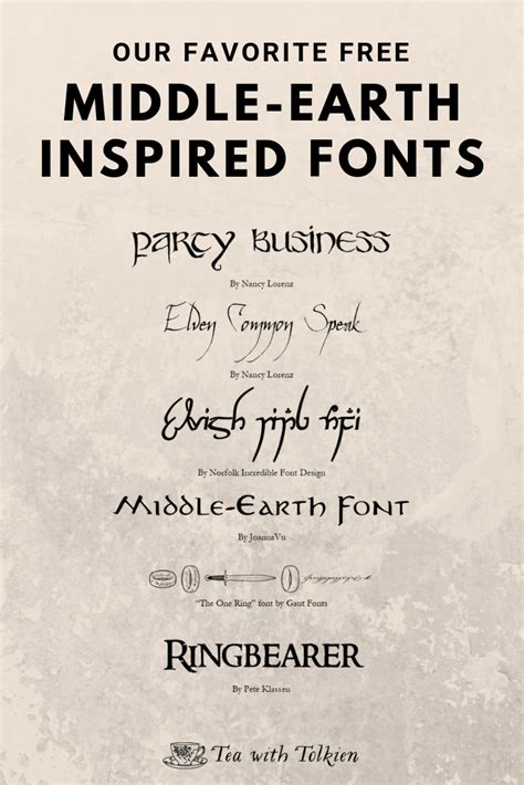 Middle-earth Inspired Fonts — Tea with Tolkien