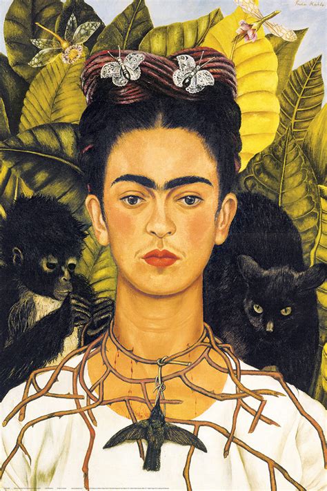 Self-Portrait with Thorn Necklace and Hummingbird, Frida Kahlo - Athena ...