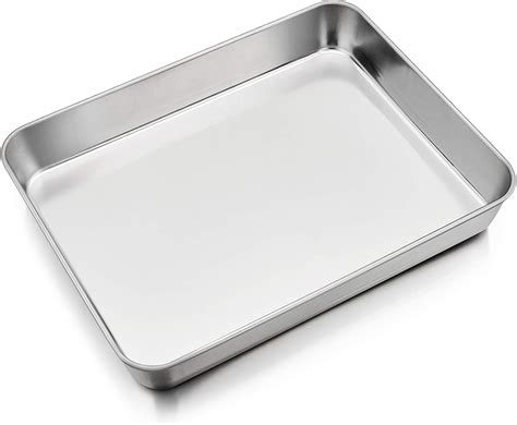 Amazon.com: P&P CHEF Baking Sheet Rectangular Cake Pan, Stainless Steel Lasagna Pan for Lasagna ...