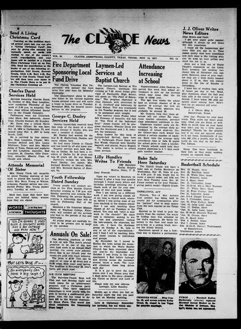 Claude News (Claude, Tex.), Vol. 68, No. 12, Ed. 1 Thursday, November 14, 1957 - The Portal to ...