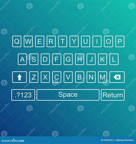 Keyboard Of Smartphone, Alphabet Buttons. Qwerty Vector Illustration Stock Vector - Illustration ...