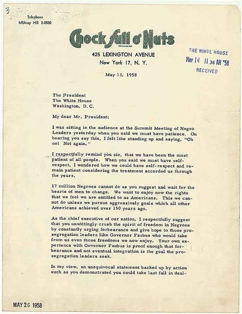 A Letter from Jackie Robinson: Civil Rights Advocate | National Archives