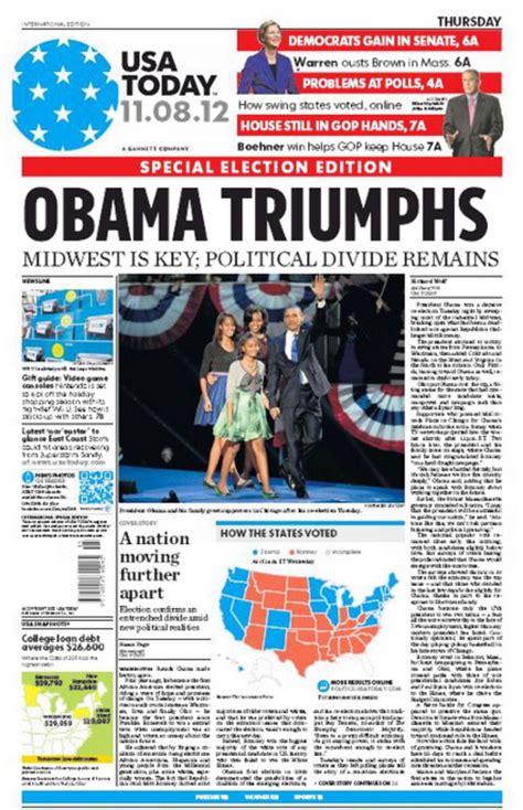 USA Today - Obama re-election: Newspaper front pages - Digital Spy