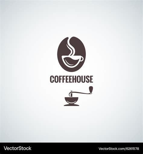 Coffee bean with cup logo design background Vector Image