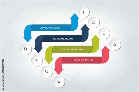 Arrow infographics scheme, diagram, chart, flowchart. Vector. Stock ...