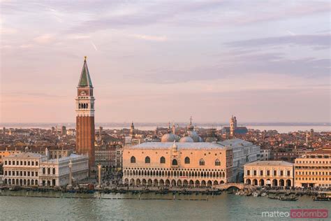 - Aerial view of the city at sunset, Venice, Italy - Royalty Free ...