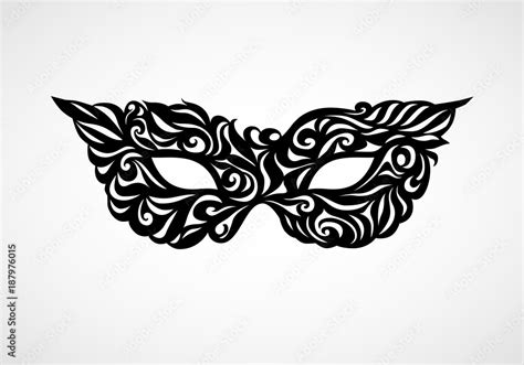 Black and white isolated masquerade mask Stock Vector | Adobe Stock