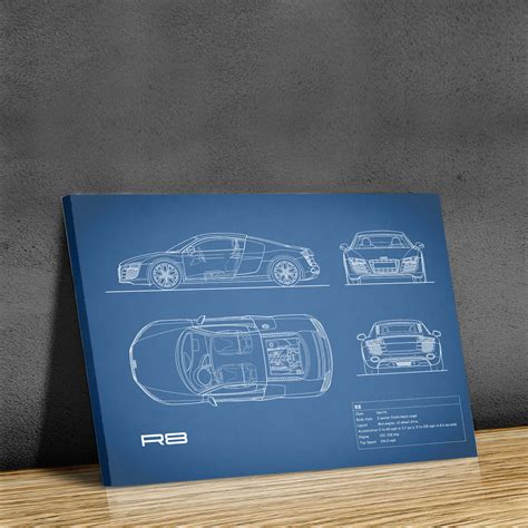 Audi R8 V10 // Blue (Print // 18"W x 24"H x .01"D) - Mark Rogan - Touch ...