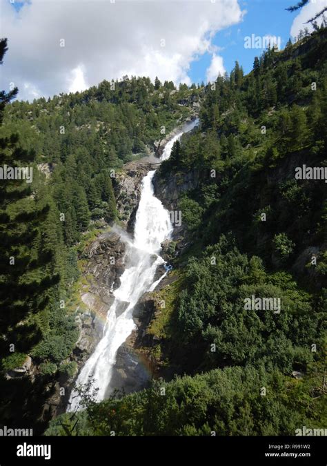 Waterfall of Rutor - La Joux. Aosta Valley - Italy Stock Photo - Alamy