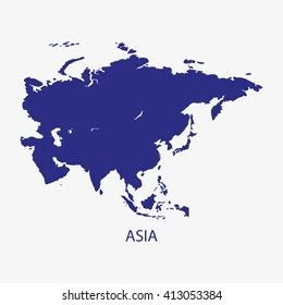 Asia Map Silhouette Illustration Vector Stock Vector (Royalty Free) 413053384 | Shutterstock