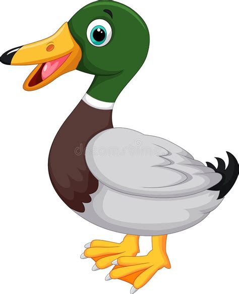 Cute cartoon duck stock vector. Illustration of happy - 45854911