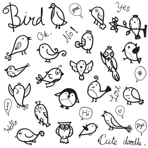 Bird doodle design element vector 11416727 Vector Art at Vecteezy