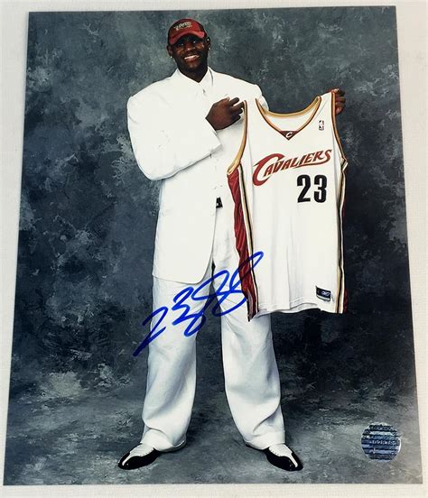 Lot - Signed Lebron James Cleveland Cavaliers Color Draft Night White ...