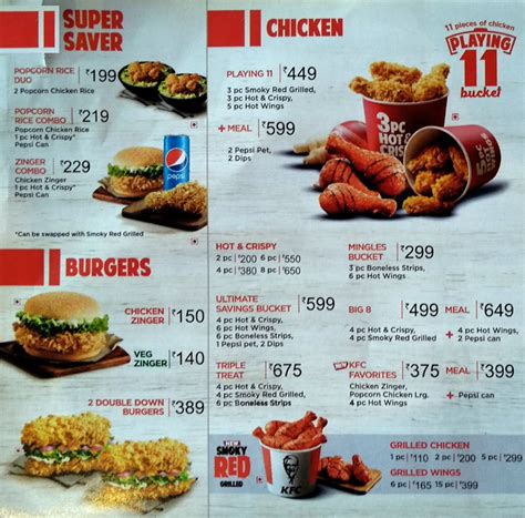 Kfc Trinidad Menu And Prices