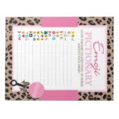Leopard and Pink Emoji Pictionary Baby Shower Game Notepad | Zazzle