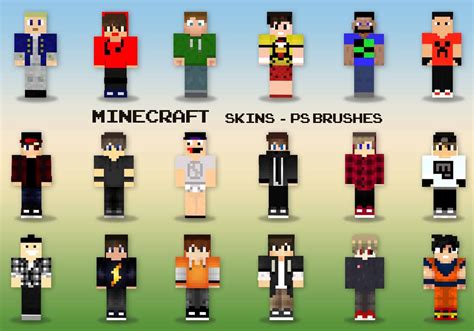 20 Minecraft Skins PS Pinceles - ¡Pinceles de Photoshop gratis en ...