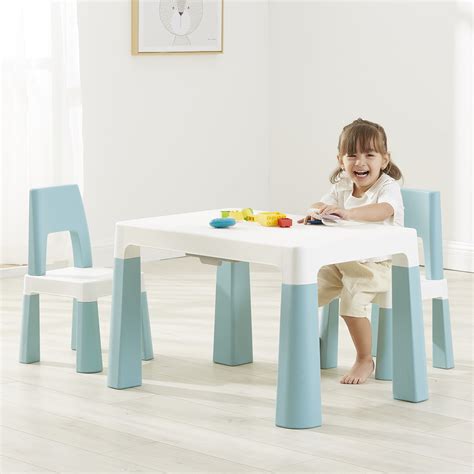 Kids Height Adjustable Table and 2 Chairs Set