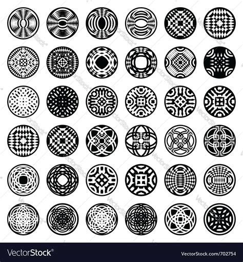 Patterns in circle shape Royalty Free Vector Image