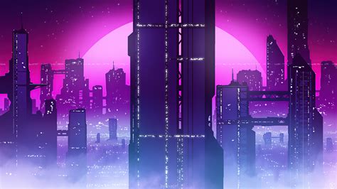 Synthwave City View 4k Wallpaper,HD Artist Wallpapers,4k Wallpapers,Images,Backgrounds,Photos ...