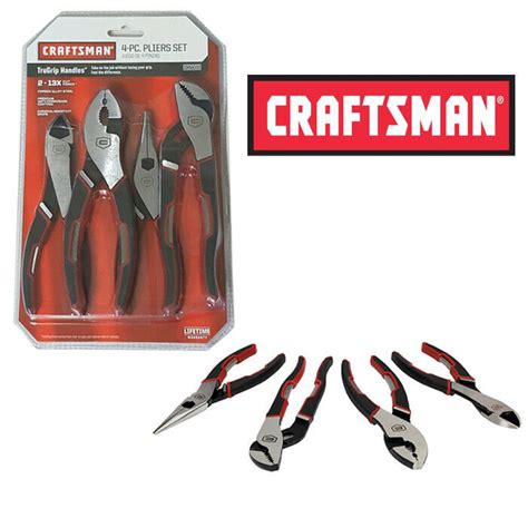 Craftsman 4-Pc Pliers Set Slip Joint Wire Cutter Heavy Duty Crimping Electrician - Walmart.com ...