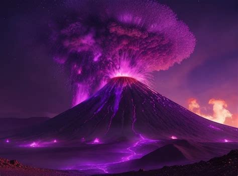 Premium AI Image | a purple volcano with a purple star in the middle.