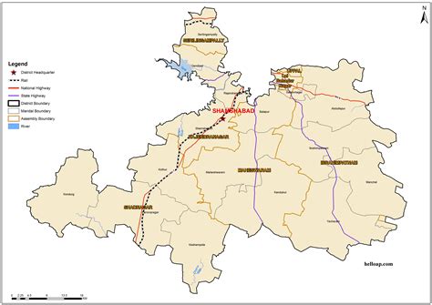 Shamshabad District Map, New Mandals and Revenue Divisions - 2016 - Hello AP and Telangana