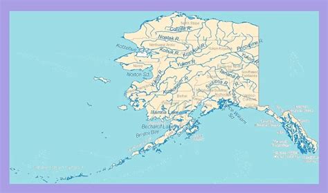 Alaska River Map | Large Printable and Standard Map | WhatsAnswer | Large printable, Map, Alaska ...