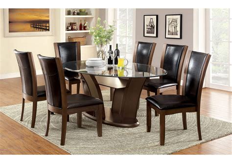 Manhattan l Oval Dining Table w/6 Side Chair Quality Furniture WA