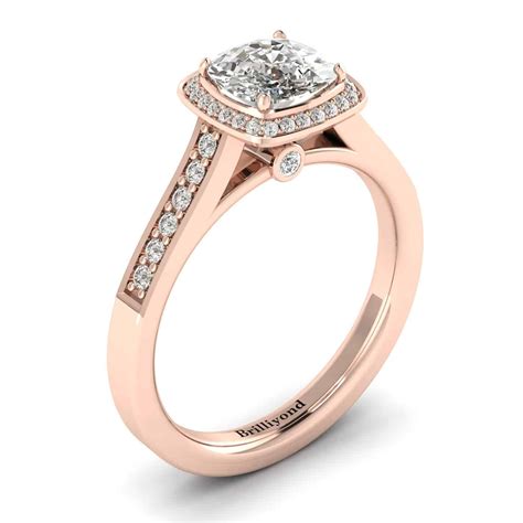 Rose Gold Diamond Arcadia Cushion Cut Engagement Ring