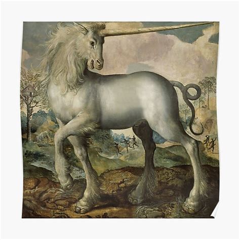 "Renaissance Unicorn Oil Painting" Poster for Sale by epitomegirl ...