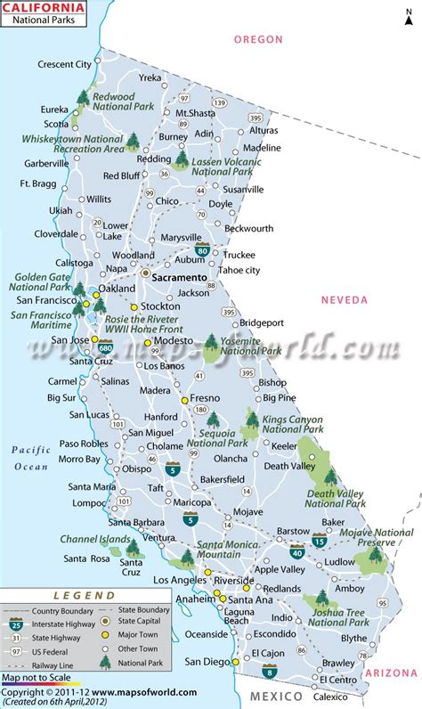 California National Parks Map | National Parks in California