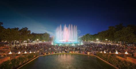 Night View of Magic Fountain in Barcelona Editorial Photography - Image of colorful, europe ...