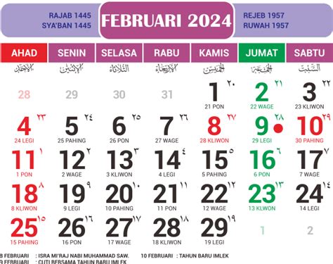 Kalender Tahun 2024 Lengkap dengan Tanggal Merah dan Cuti Bersama | CDR & PNG