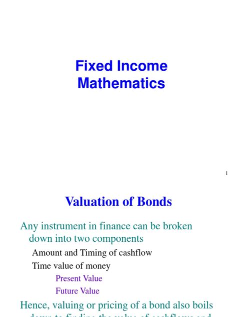 Basic Fixed Income Mathematics | PDF | Bond Duration | Bonds (Finance)