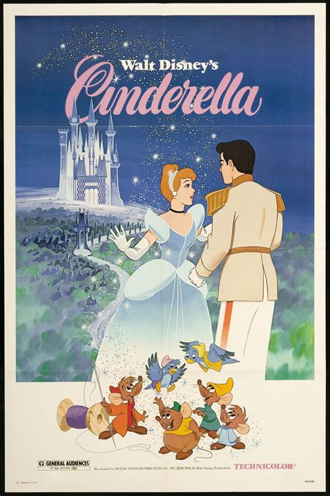 Original Cinderella Movie Poster 1950 - Cinderella Princess