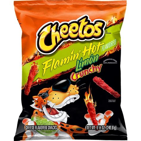 Cheetos Crunchy Cheese Flavored Snacks Flamin' Hot Limon Flavored 8 1/2 ...