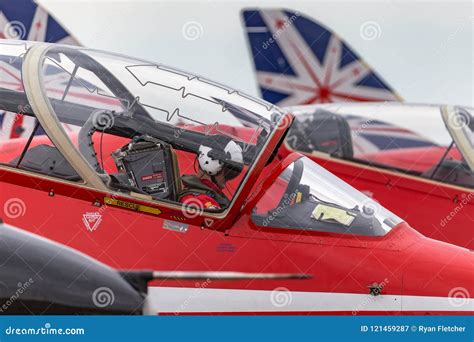 Royal Air Force Pilot in the Cockpit of a Red Arrows British Aerospace ...