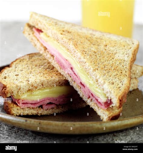 Ham and Cheese Toasted sandwich Stock Photo - Alamy