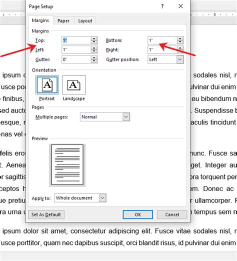 How to create one-inch margin in MS Word - OfficeBeginner