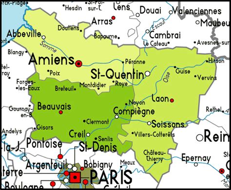 Detailed Map of Picardie, France